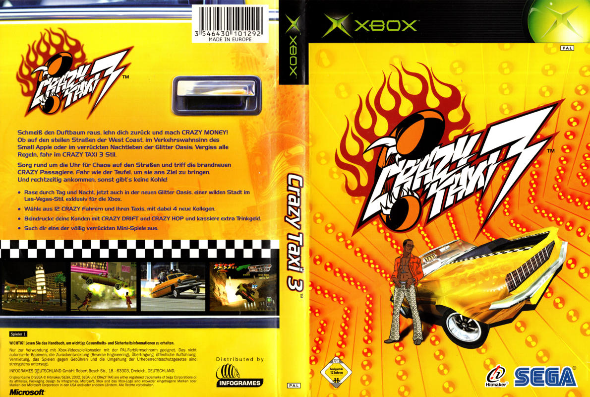 Crazy Taxi 3 box art for Xbox